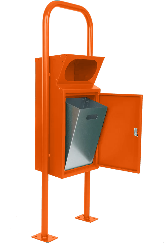 Mülleimer Griffloch mit Bügel Reinorange