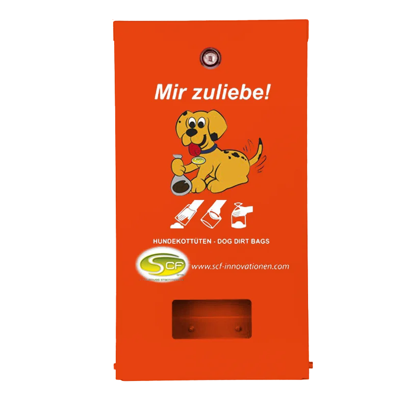 Hundekotbeutelspender Snoopie Wandmontage, Reinorange