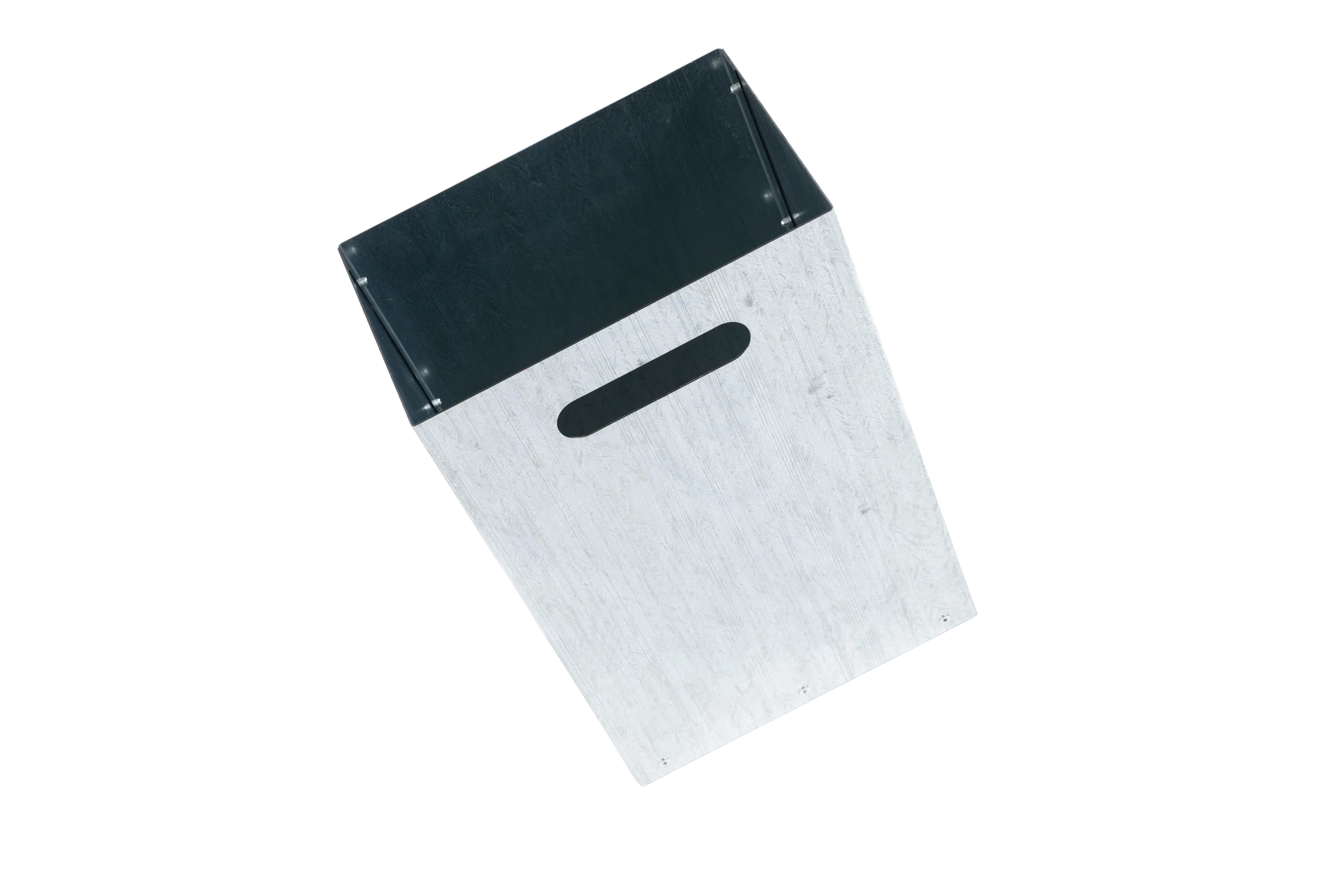 Innenbehälter für Mülleimer Griffloch – verzinktes Metall mit ovaler Grifföffnung