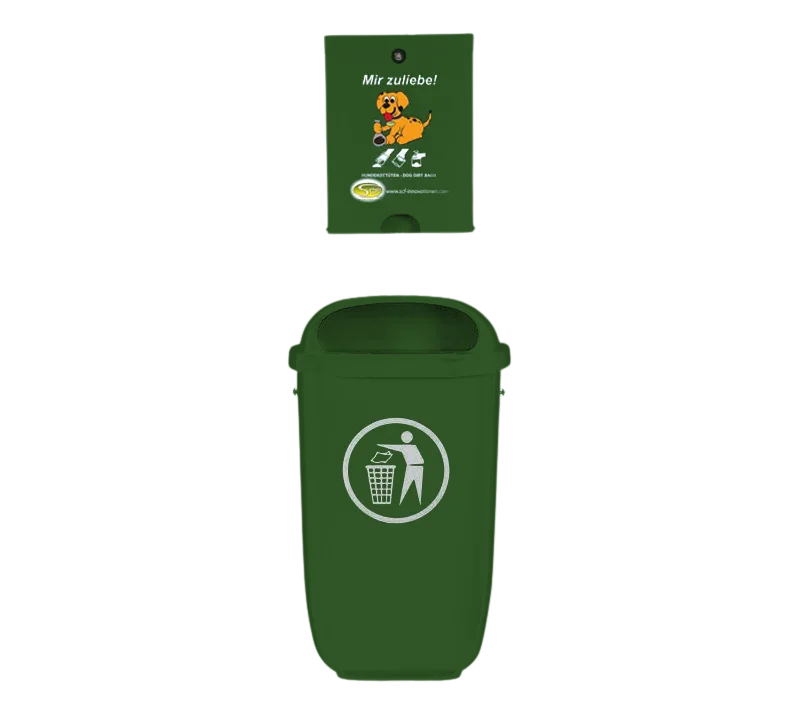 Hundekotbeutelspender Flexi - Mülleimer Flexi Laubgrün, Ohne Säule