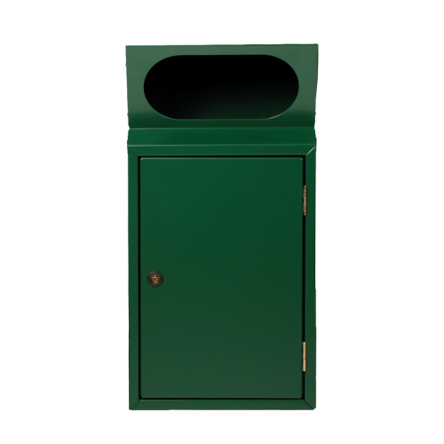 Abfallbehälter Griffloch in RAL 6005 Moosgrün